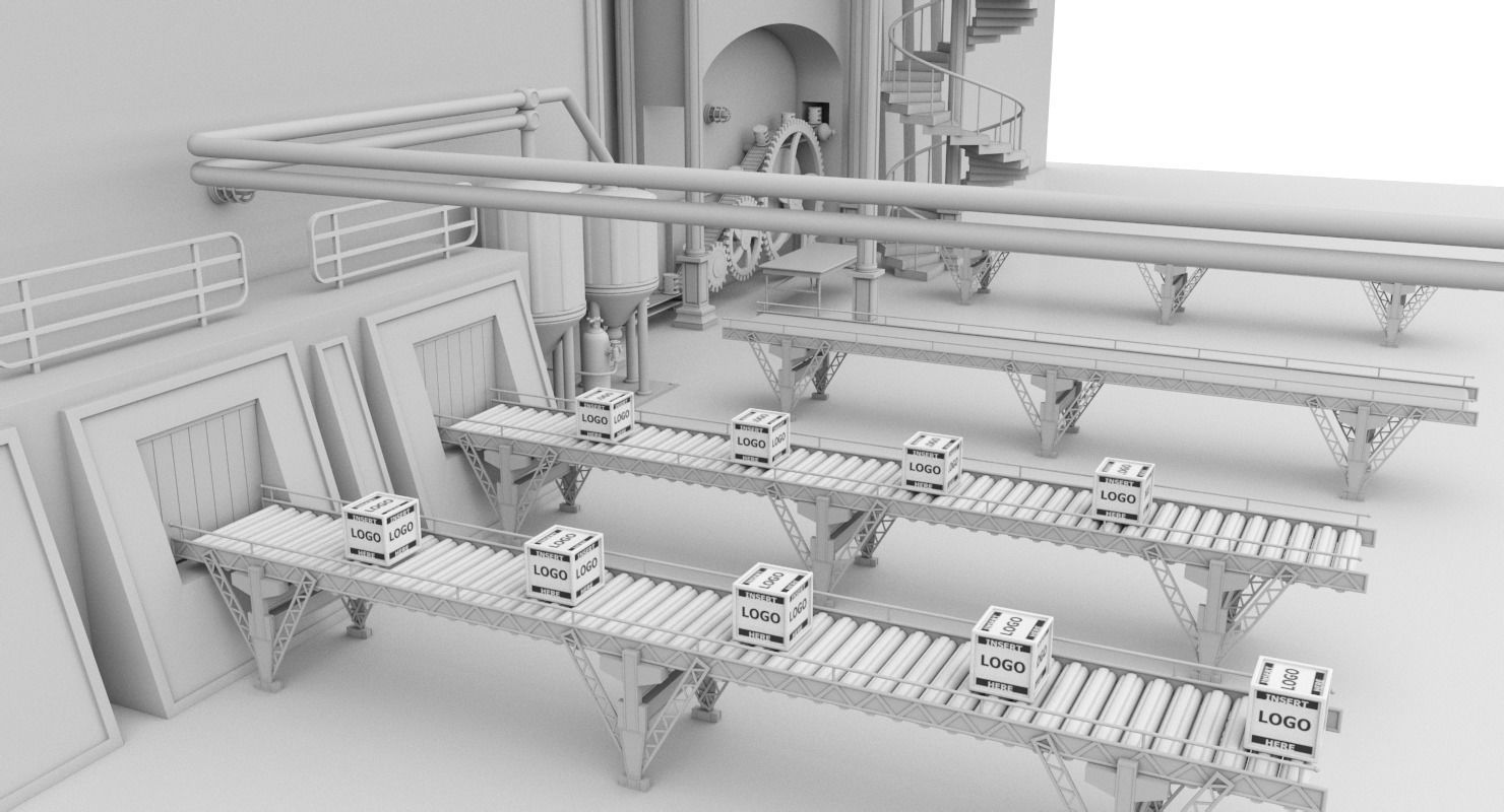 Interior Factory Scene 3D model_13