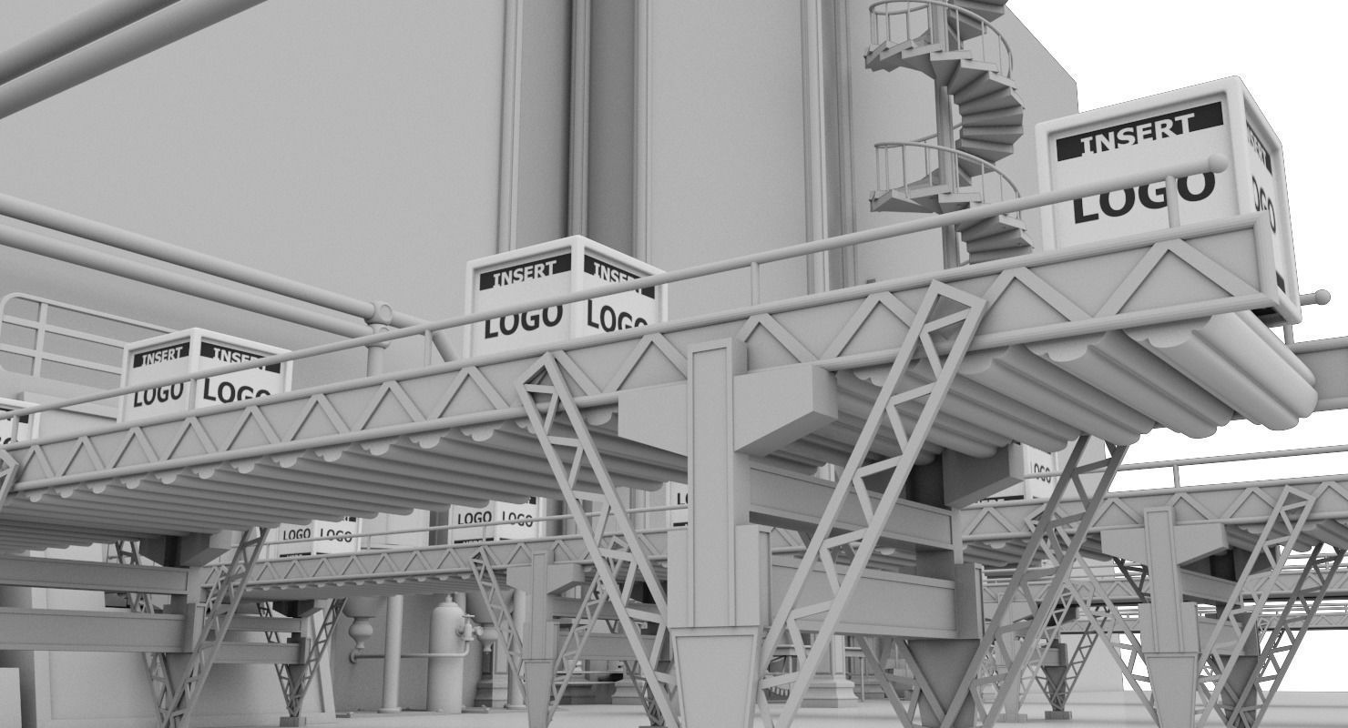 Interior Factory Scene 3D model_7