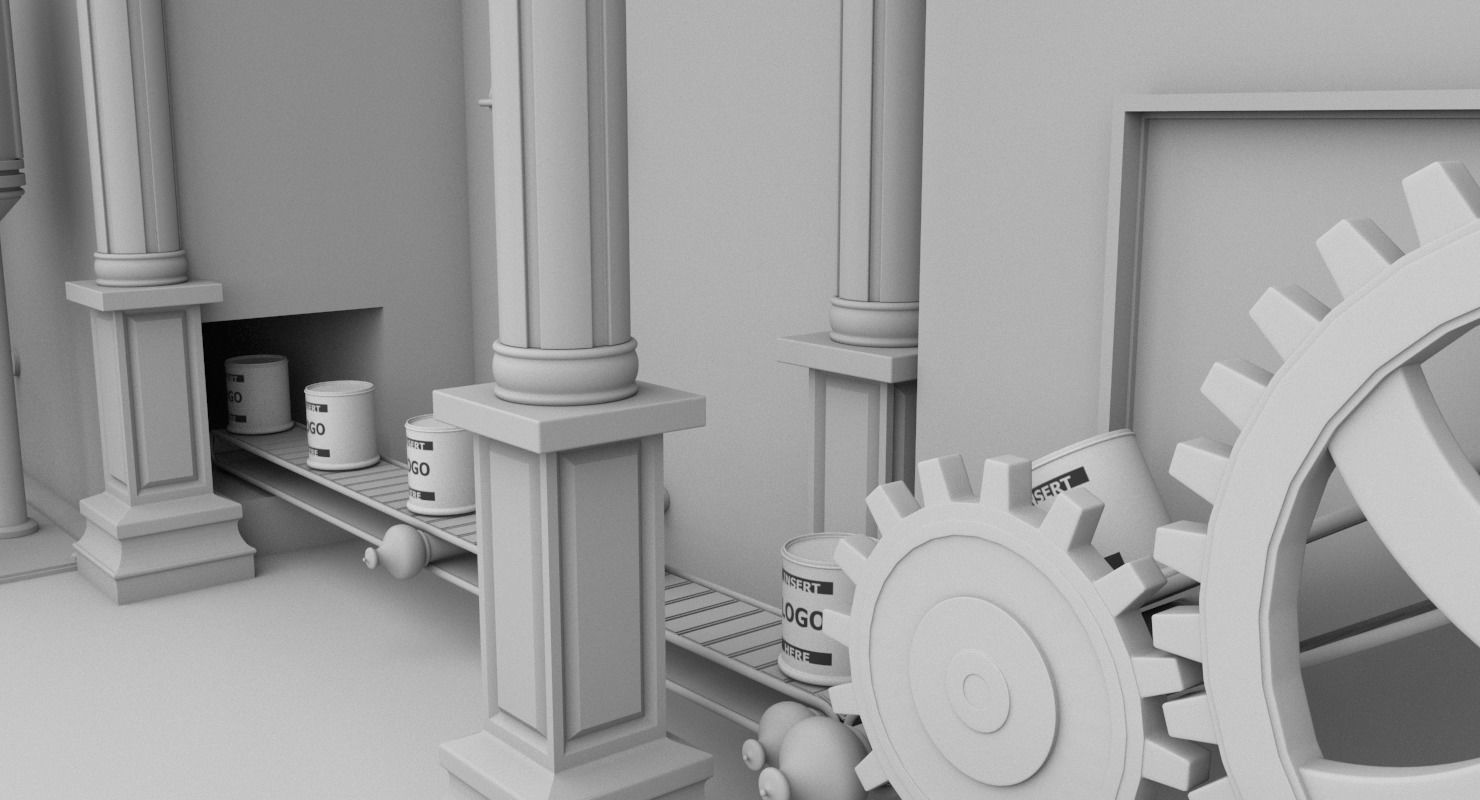 Interior Factory Scene 3D model_8