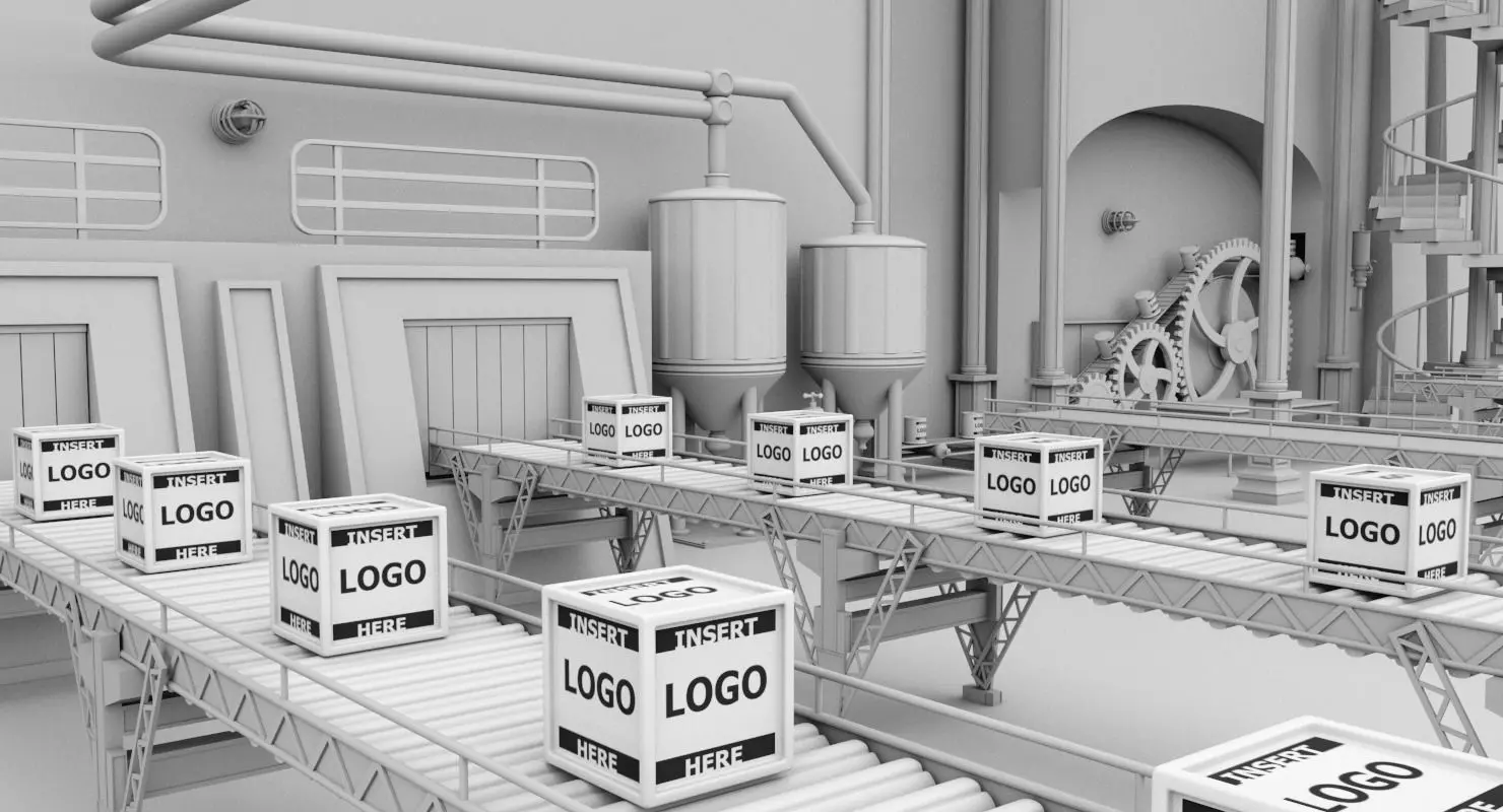 Interior Factory Scene 3D model_0