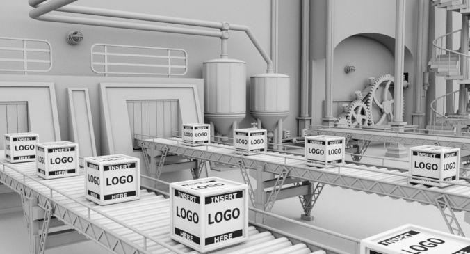 Interior Factory Scene 3D model