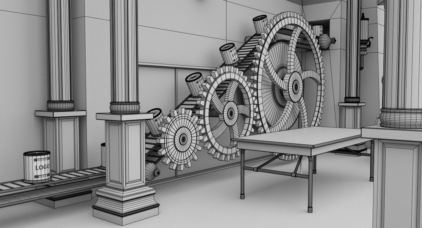 Interior Factory Scene 3D model_29