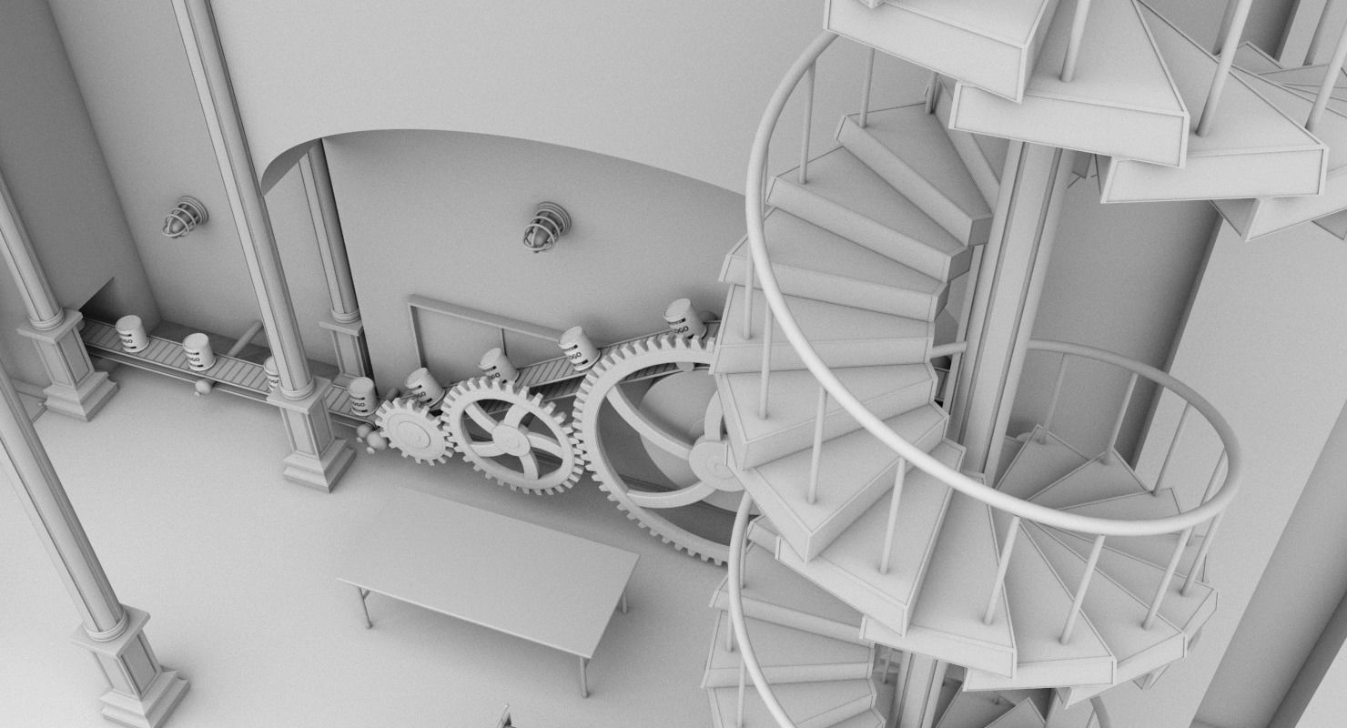 Interior Factory Scene 3D model_14