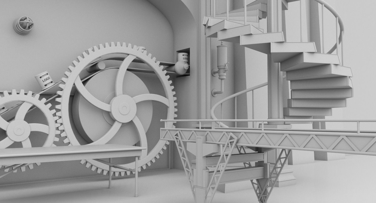 Interior Factory Scene 3D model_4