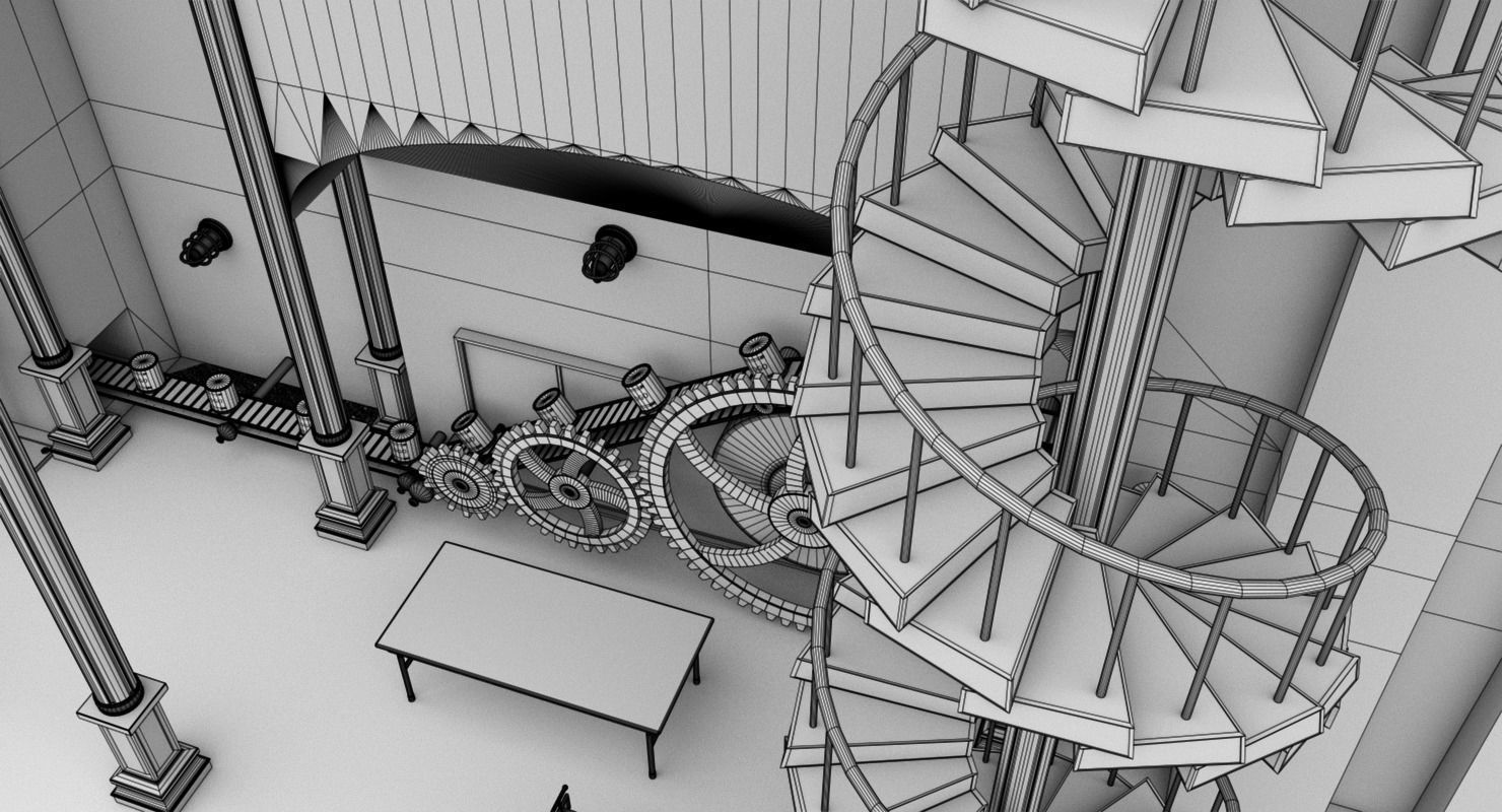 Interior Factory Scene 3D model_24