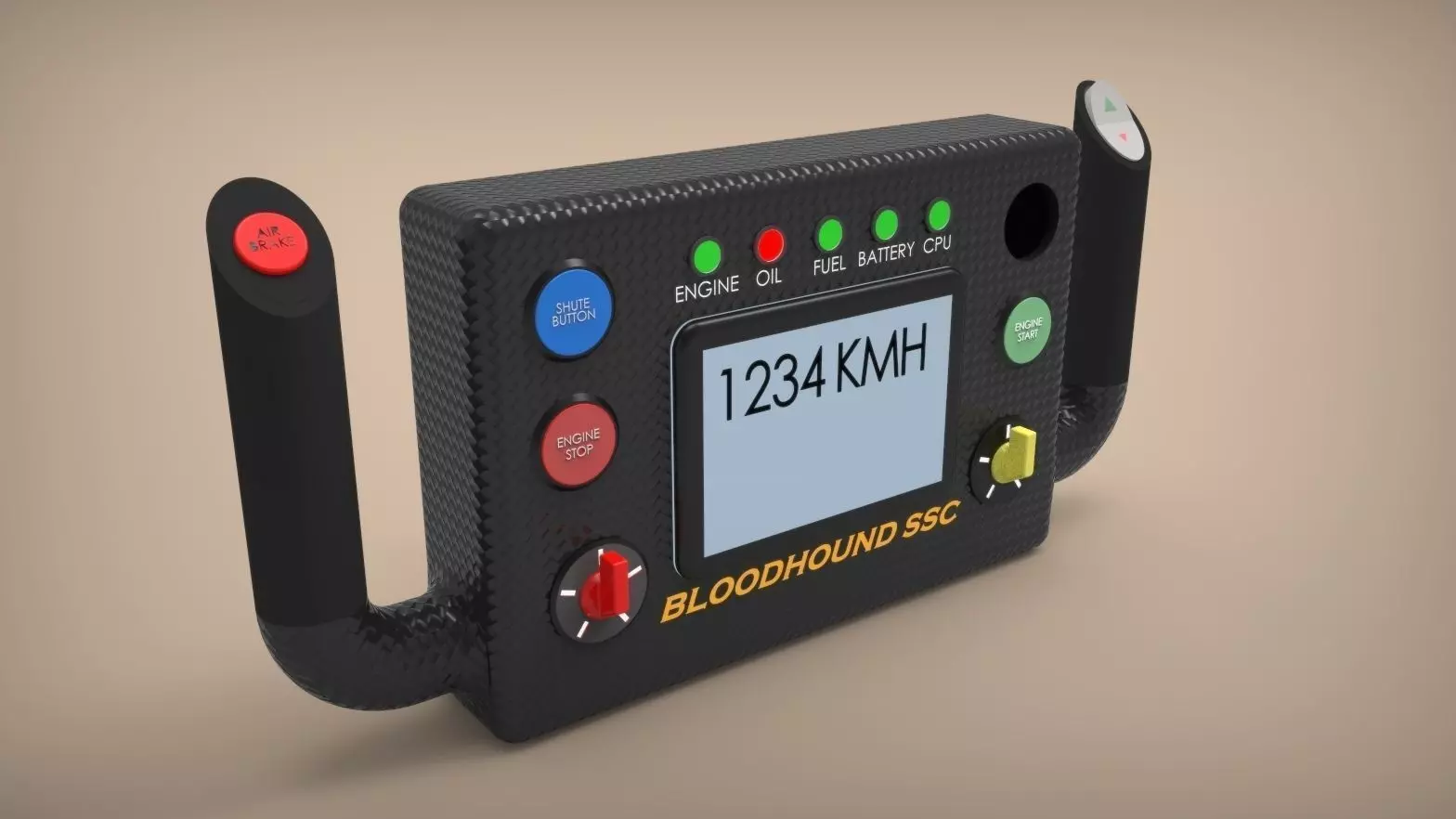 BLOODHOUND SSC Steering Wheel Free 3D model_0