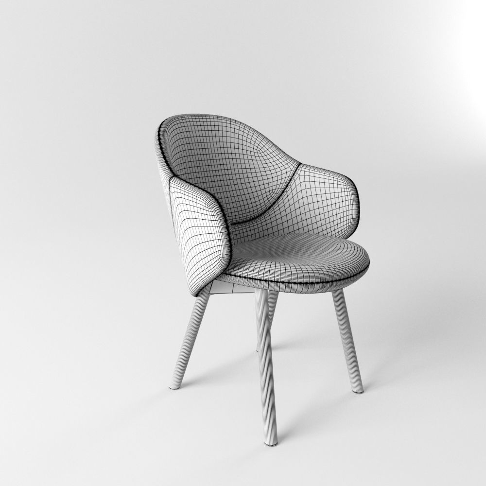 Alba armchair 3D model_3