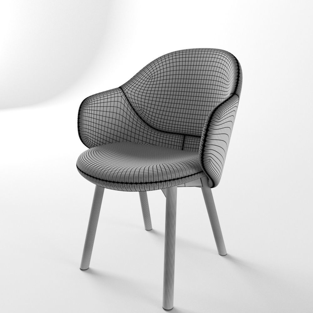 Alba armchair 3D model_6