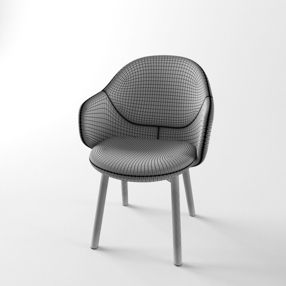 Alba armchair 3D model_4
