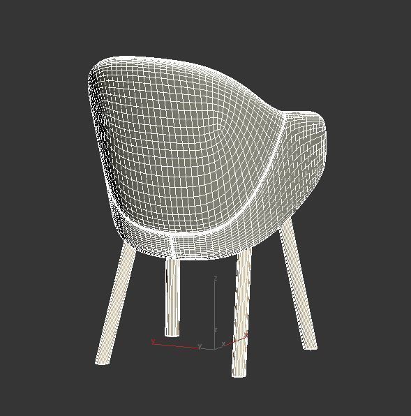 Alba armchair 3D model_8