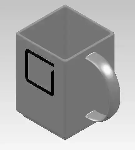 Square-shaped cup Free 3D model