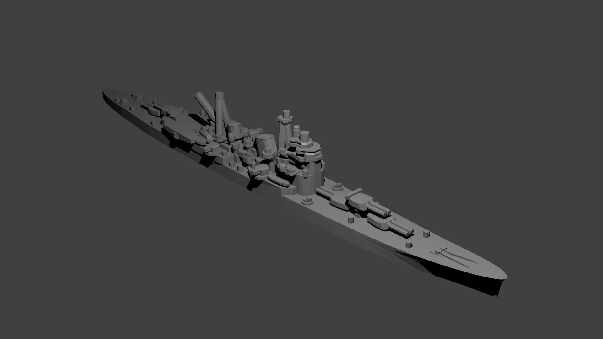 Japanese Myoko Class Cruiser Warship 3D print model_1
