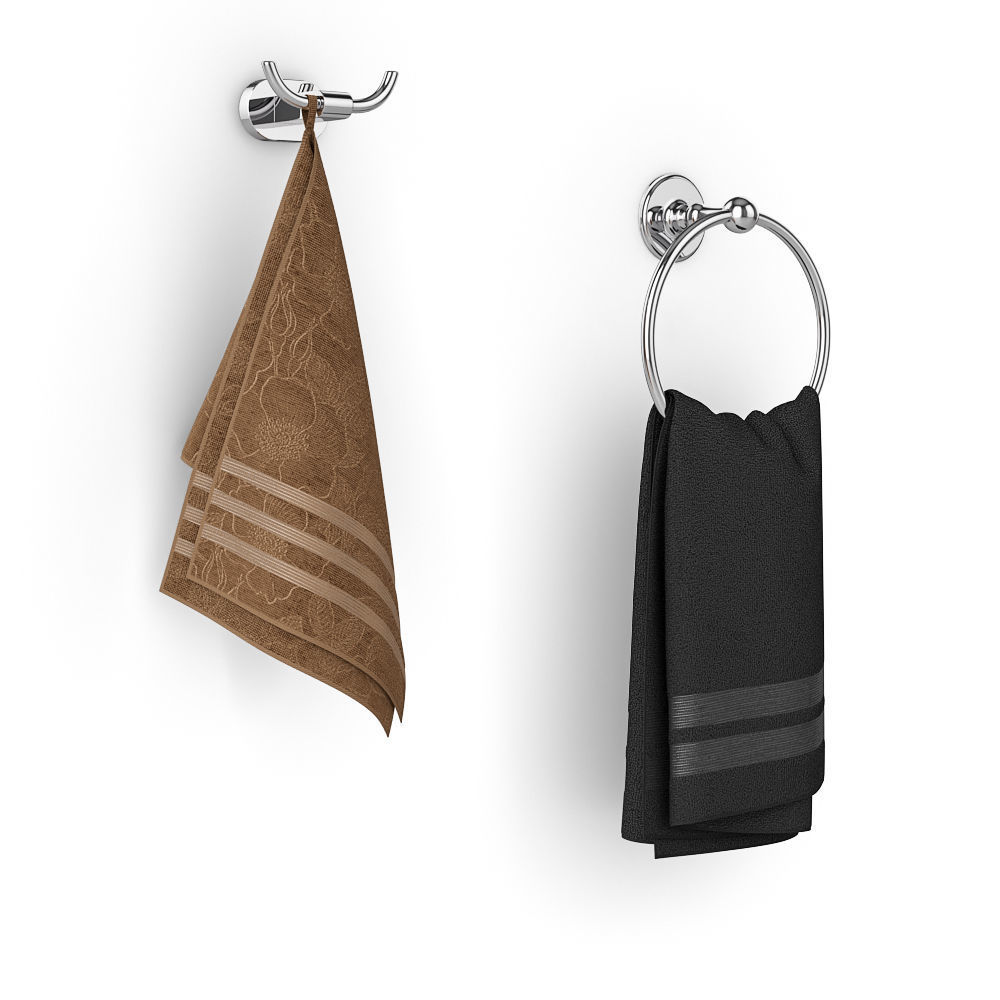 Set of towels for bathroom set 01 3D model_7