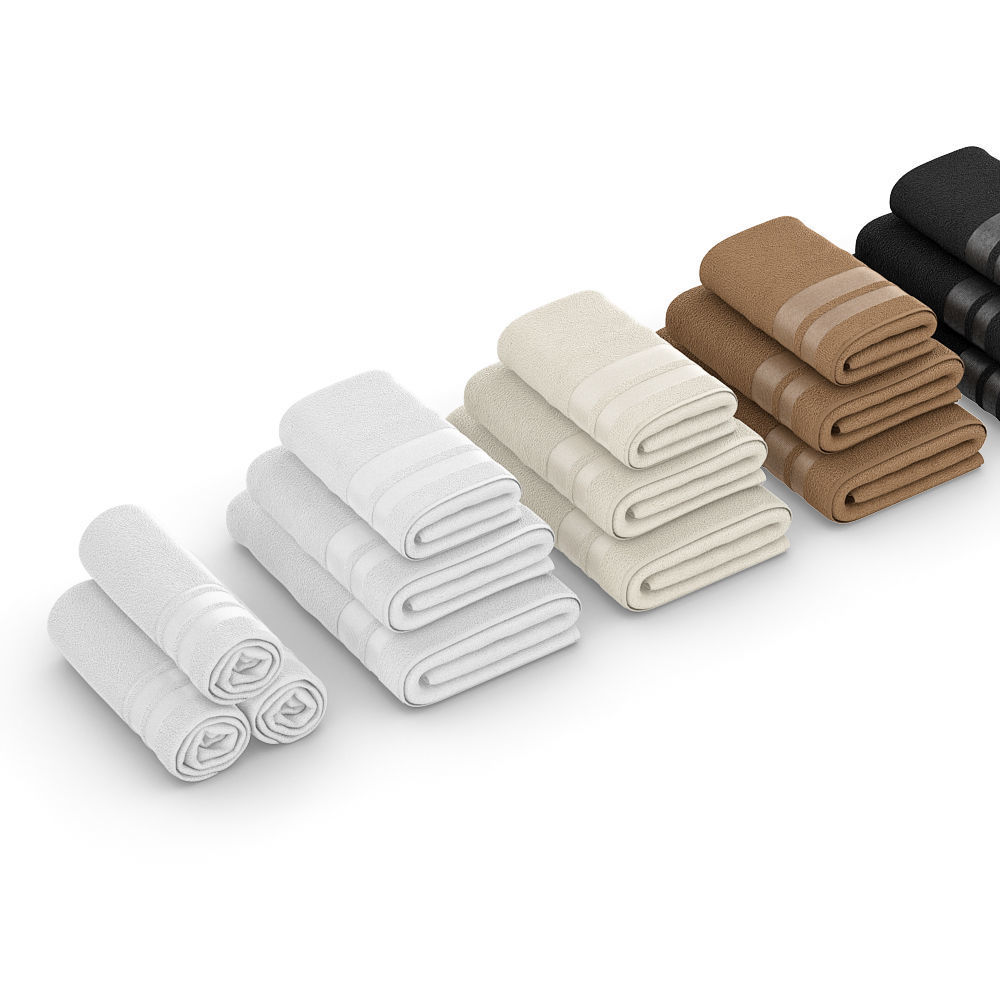 Set of towels for bathroom set 01 3D model_6