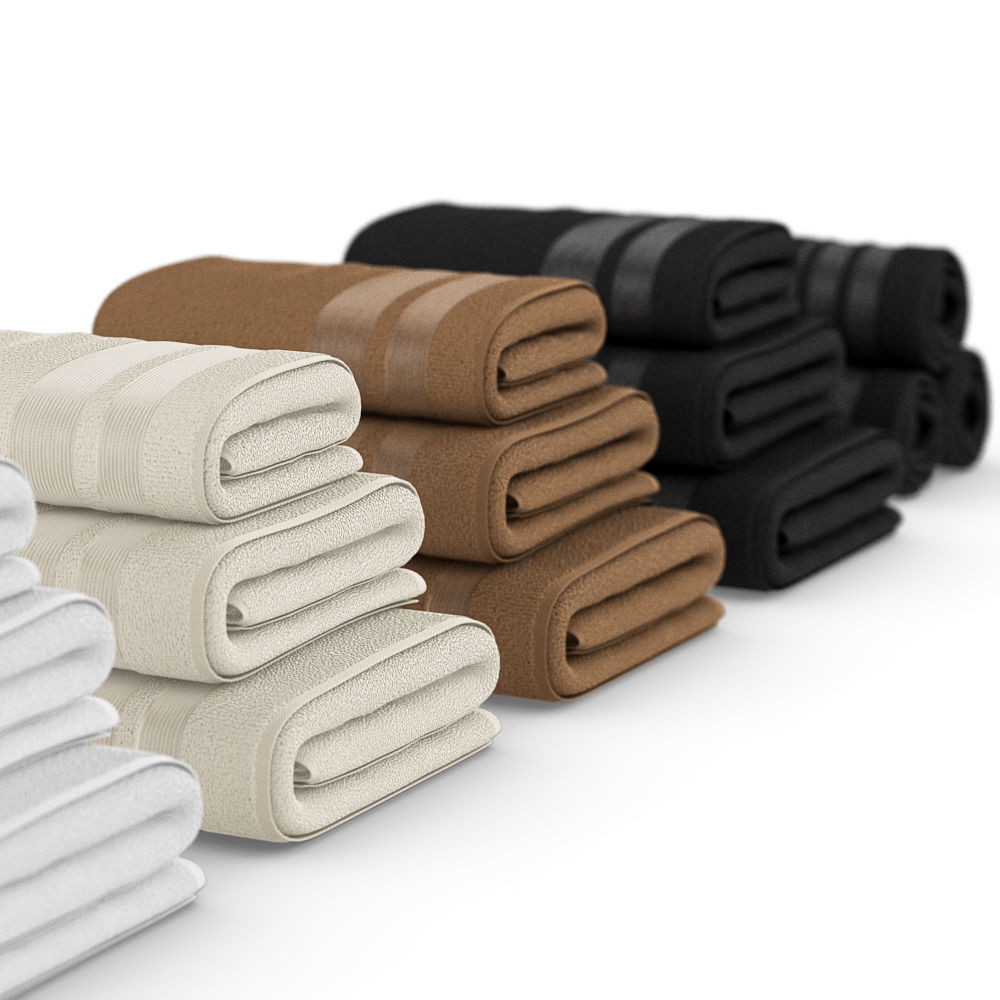 Set of towels for bathroom set 01 3D model_3
