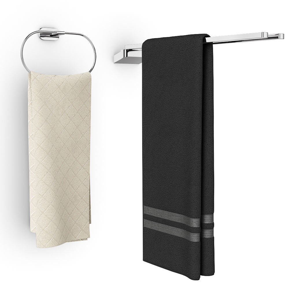 Set of towels for bathroom set 01 3D model_4