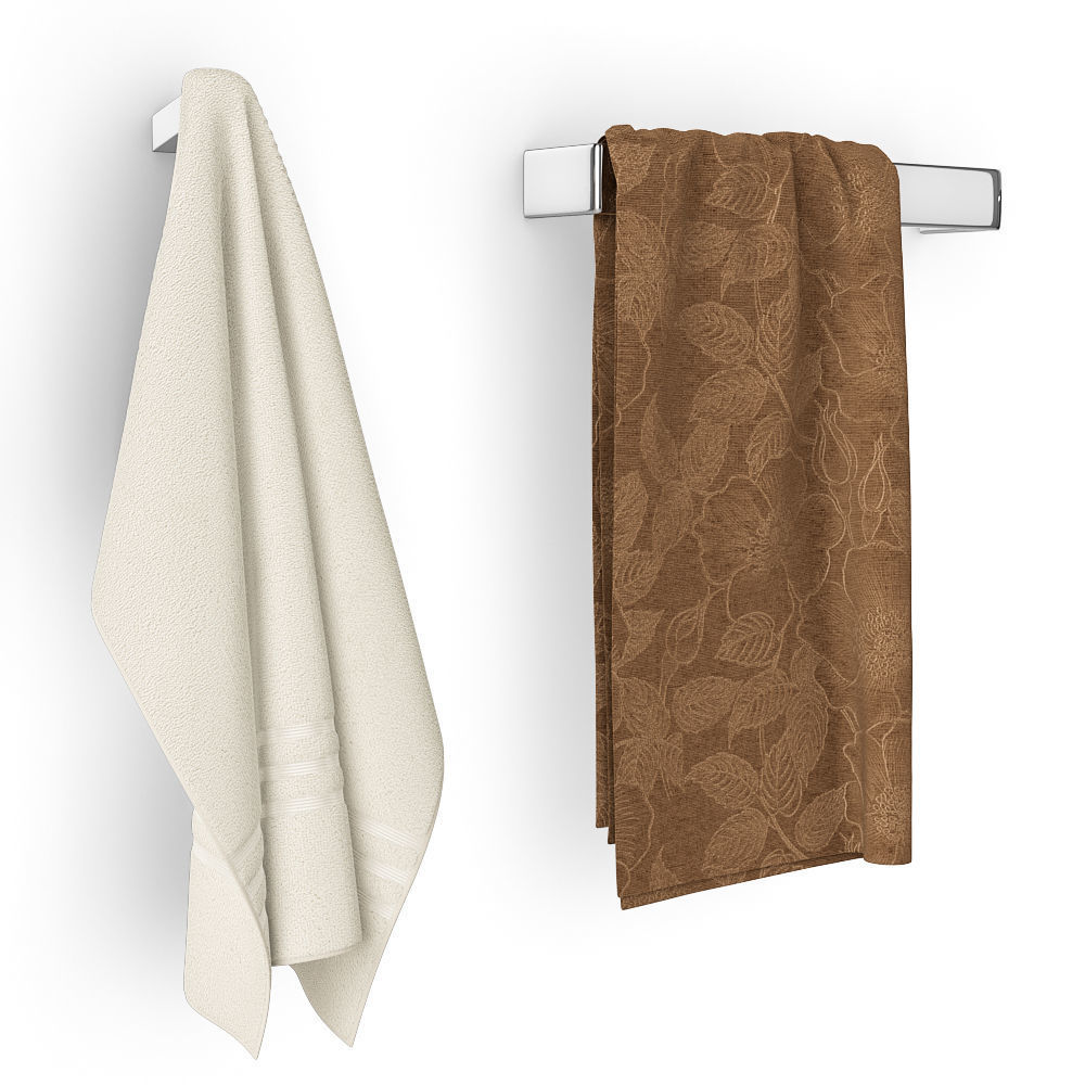 Set of towels for bathroom set 01 3D model_5