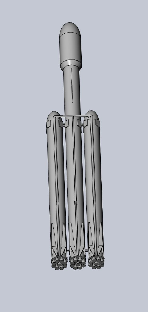 Space-X Falcon Heavy Aerodynamics Model 3D print model_20