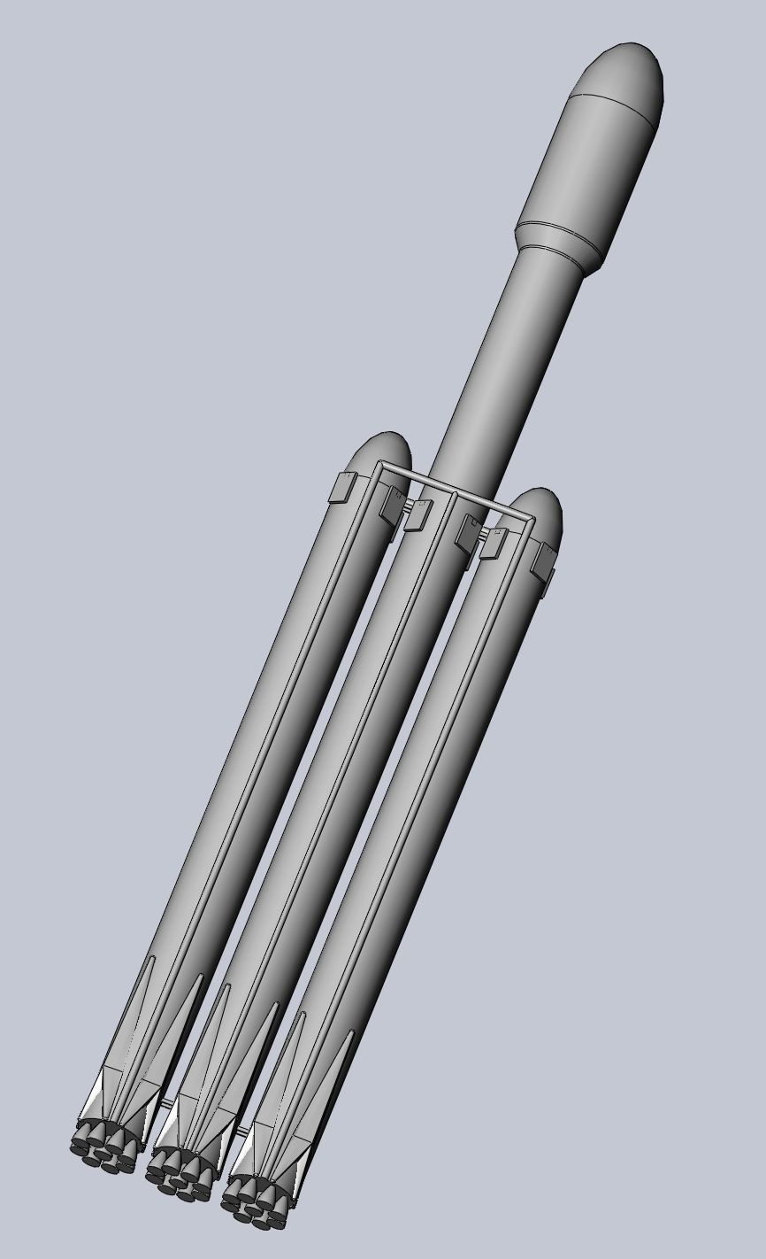 Space-X Falcon Heavy Aerodynamics Model 3D print model_11
