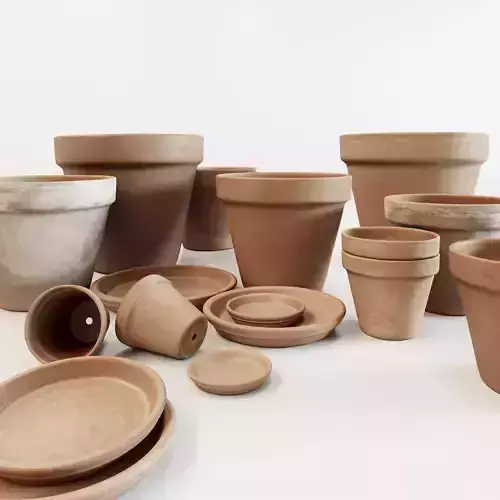 Terracotta Pot Set 3D model