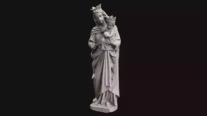 3D print model Virgin Mary Statue Full Figure With a Child