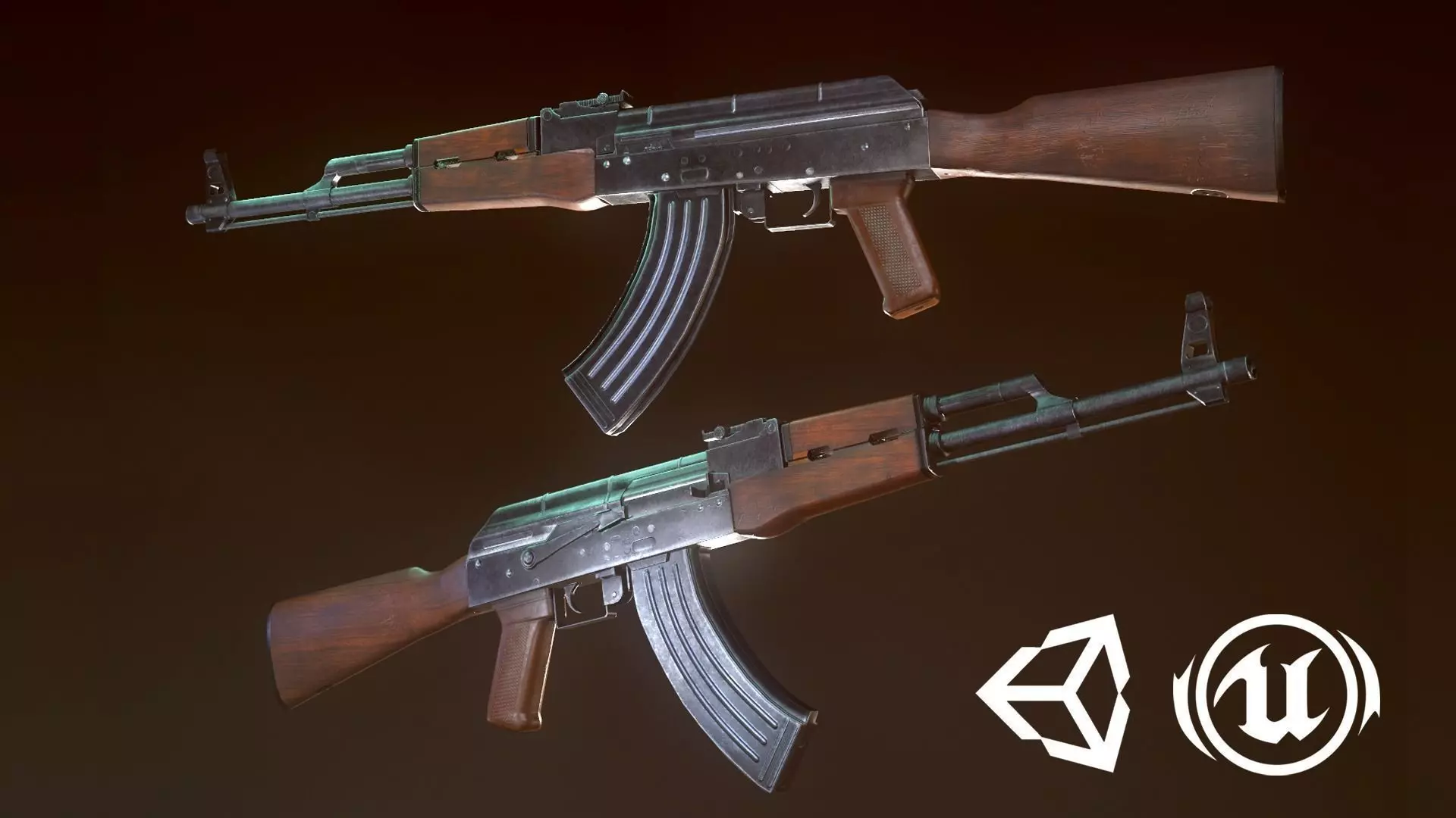 FPS AK47 Low-poly 3D model_0