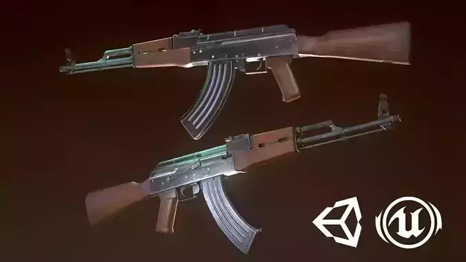 FPS AK47 Low-poly 3D model