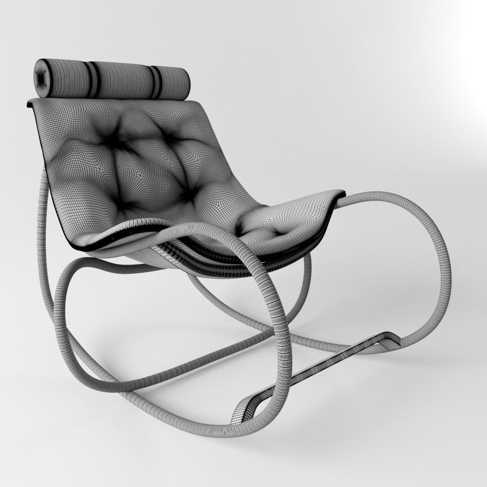 Rocking Armchair Wave 3D model_4