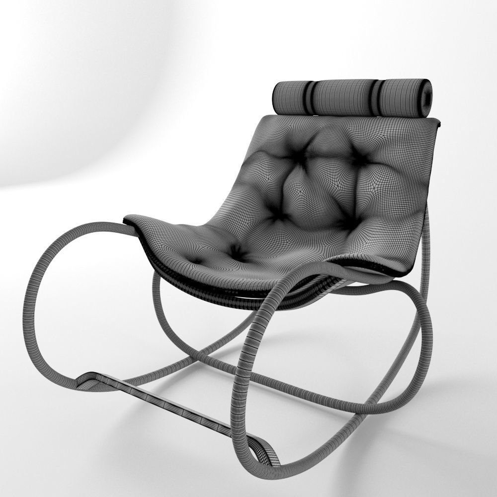Rocking Armchair Wave 3D model_5