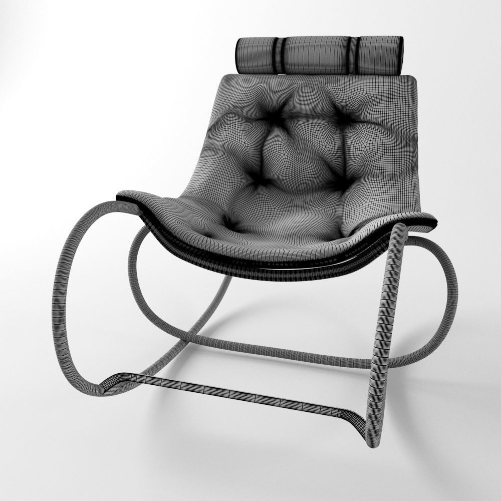 Rocking Armchair Wave 3D model_3