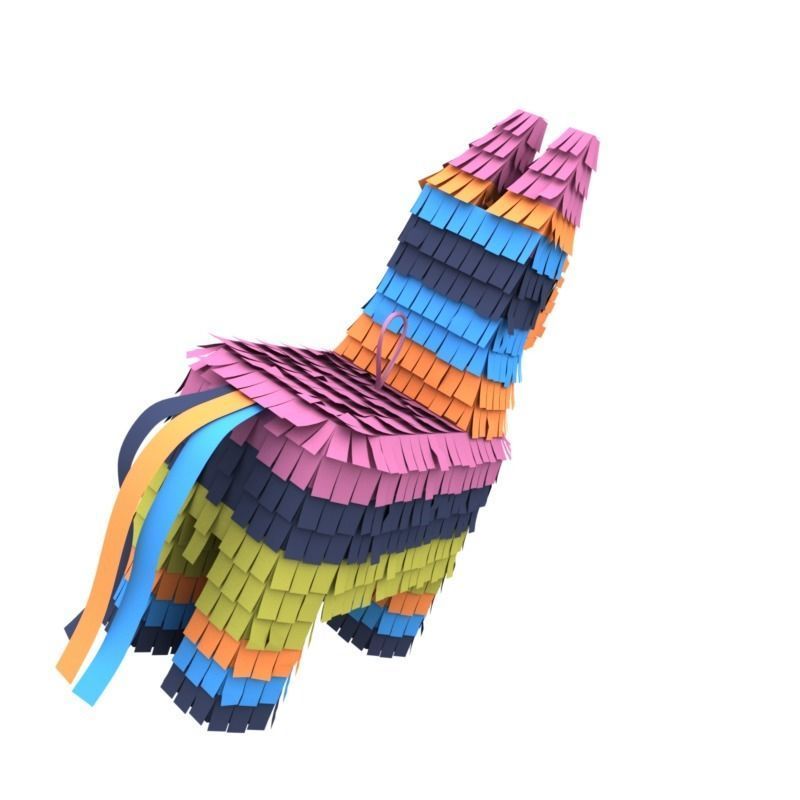 Pinata colorful made of paper 3D model_5