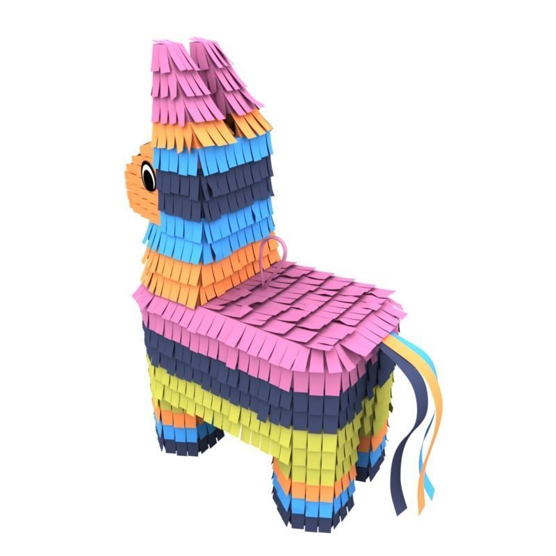 Pinata colorful made of paper 3D model_7