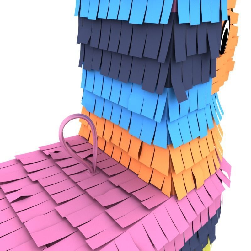 Pinata colorful made of paper 3D model_3
