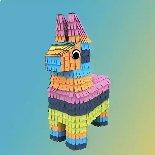 Pinata colorful made of paper 3D model