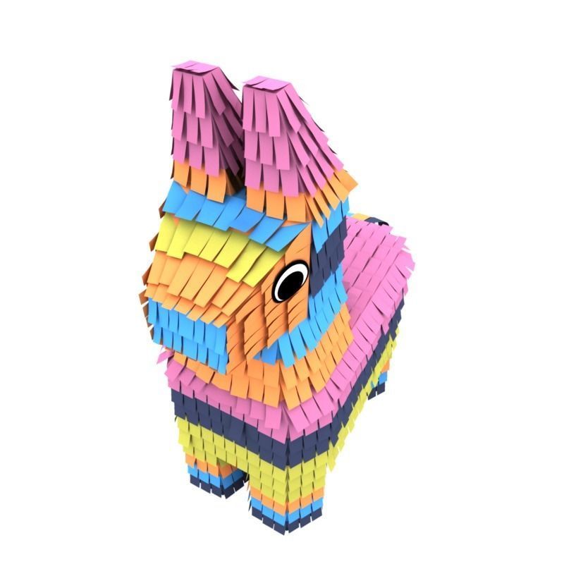 Pinata colorful made of paper 3D model_2