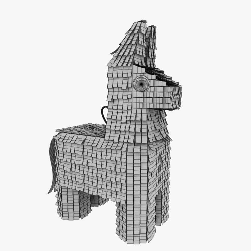 Pinata colorful made of paper 3D model_13