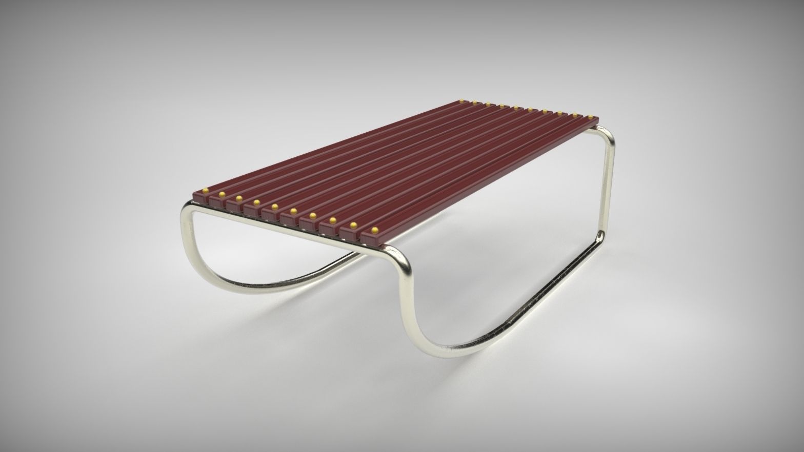 Wooden sledge v2 Free 3D model