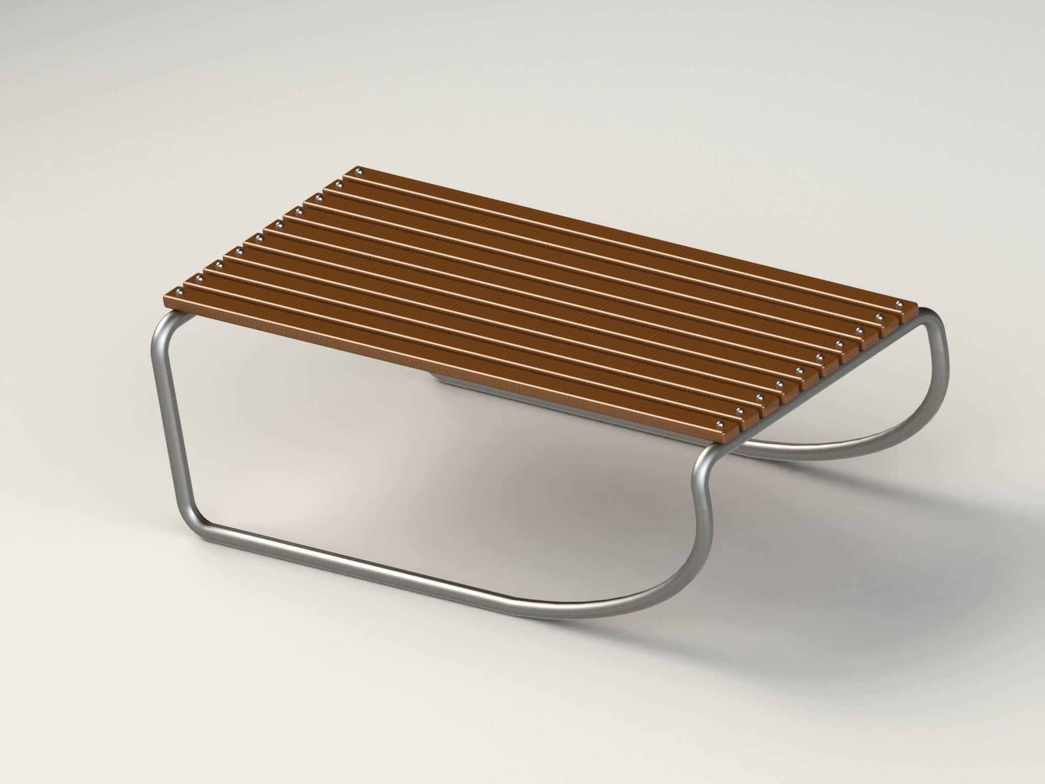 Wooden sledge v2 Free 3D model