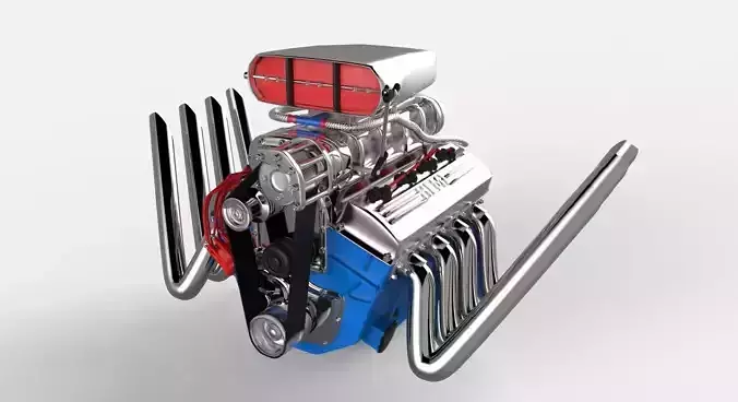 Blown V8 3D model