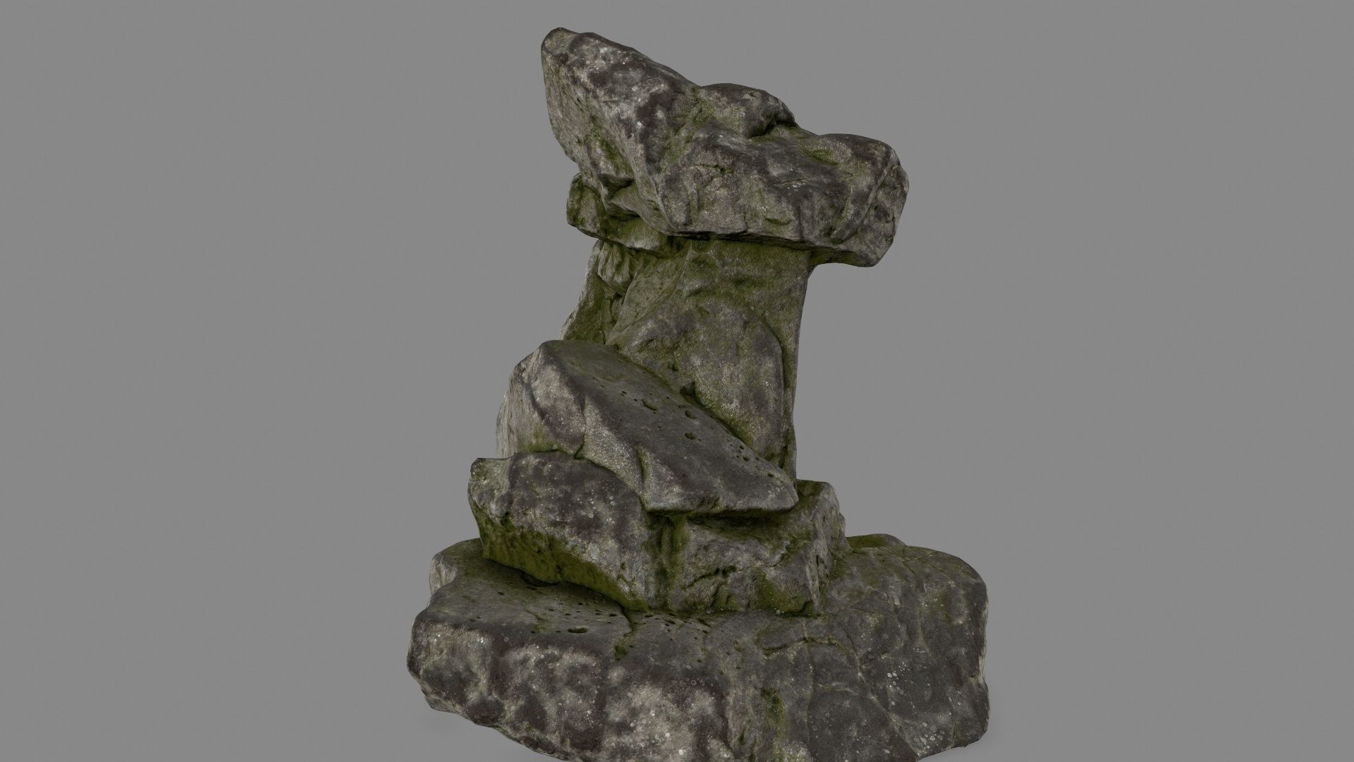 Gateway rock sculpture Low-poly 3D model_6