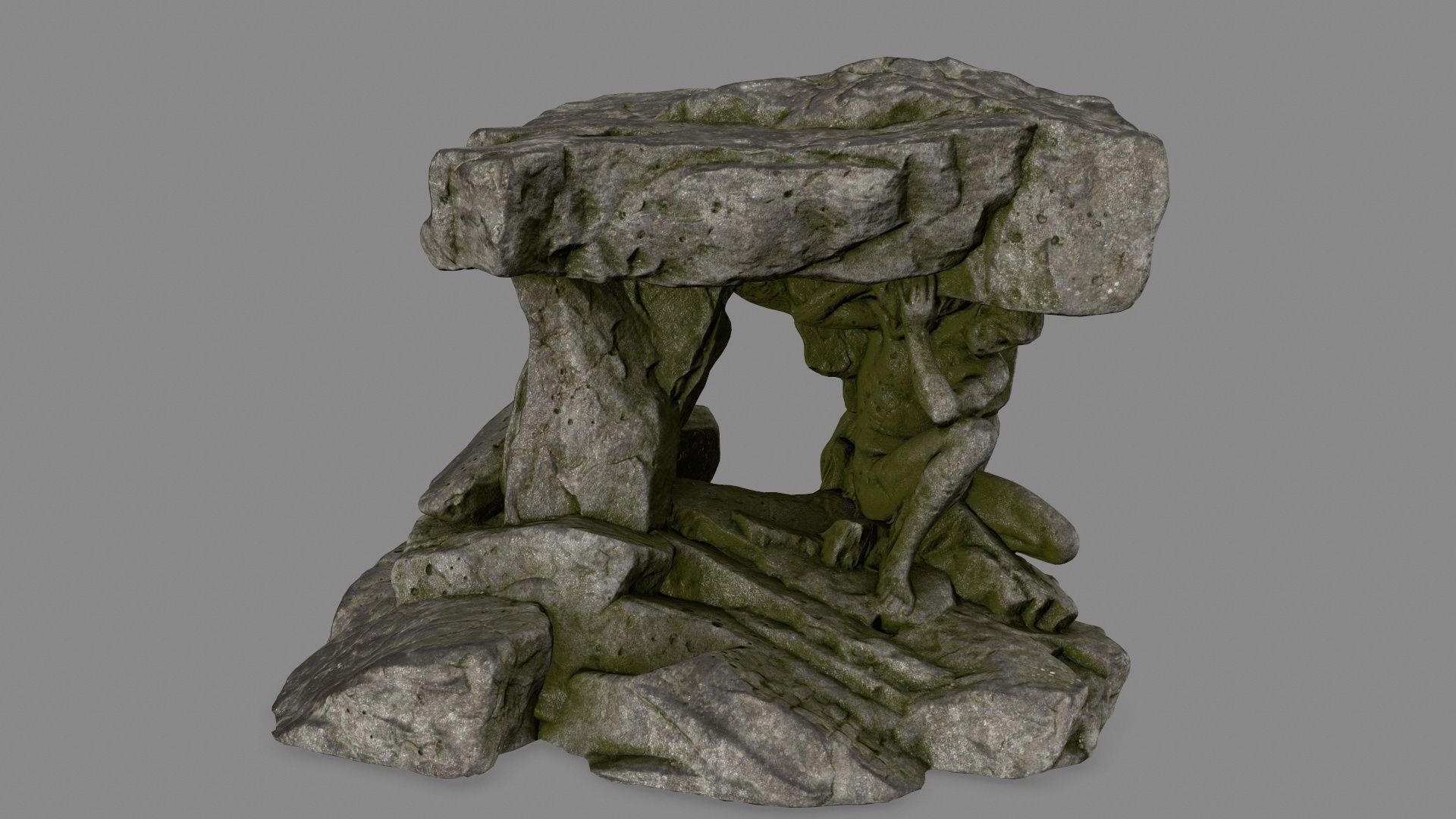 Gateway rock sculpture Low-poly 3D model_1