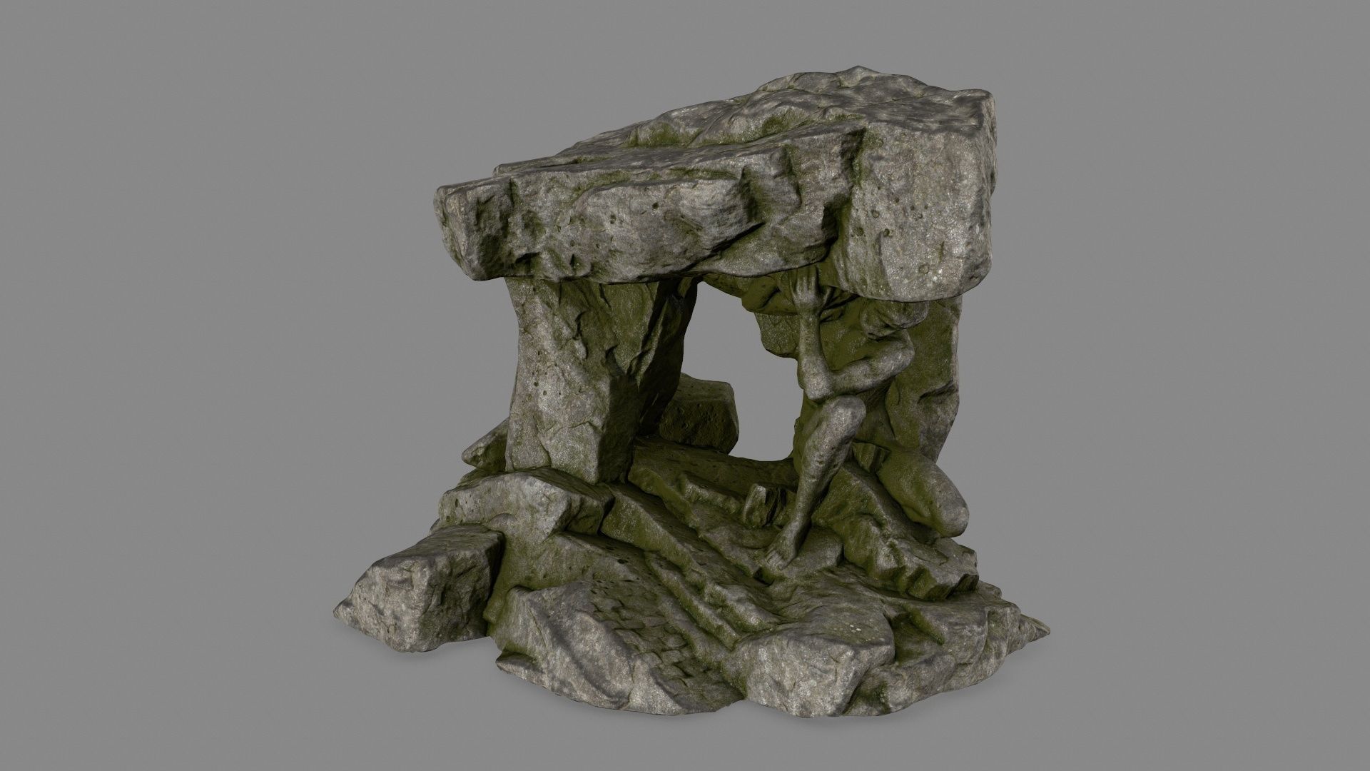 Gateway rock sculpture Low-poly 3D model_12