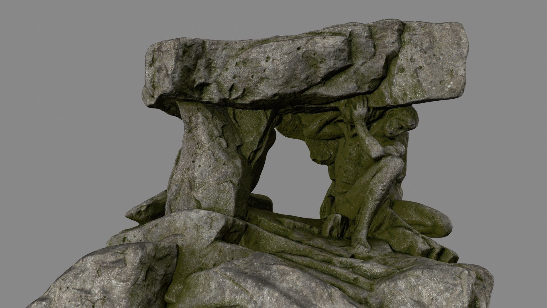 Gateway rock sculpture Low-poly 3D model_2
