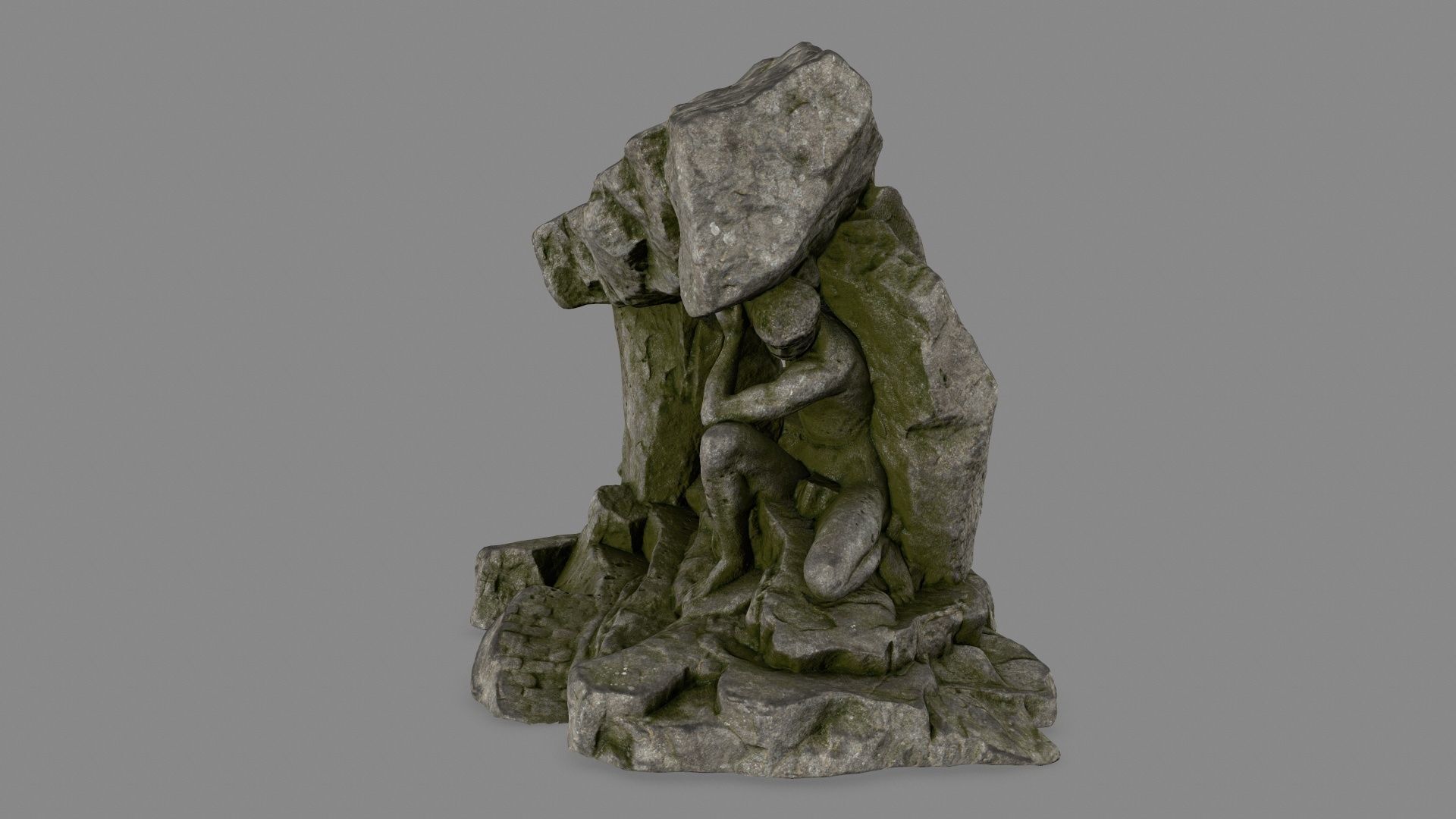 Gateway rock sculpture Low-poly 3D model_10