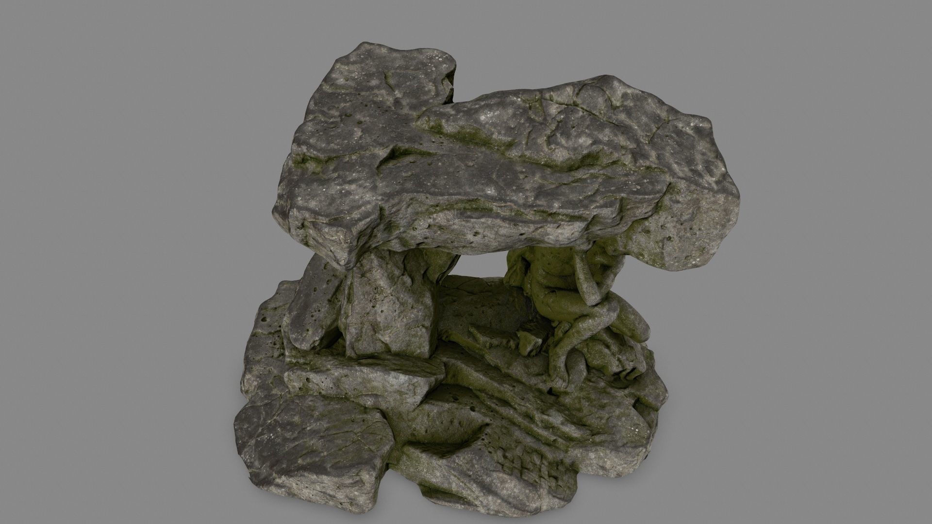 Gateway rock sculpture Low-poly 3D model_11