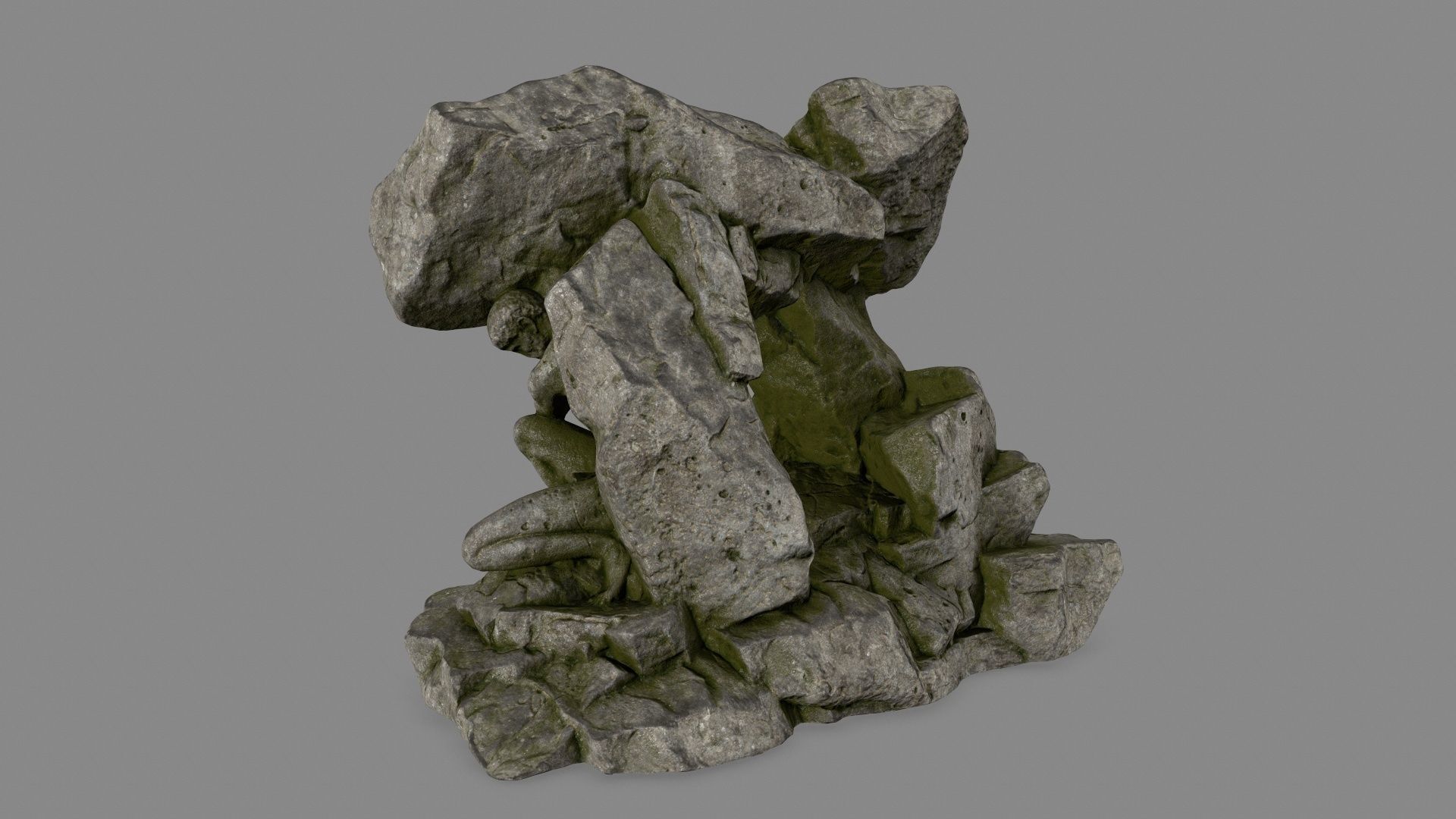 Gateway rock sculpture Low-poly 3D model_7
