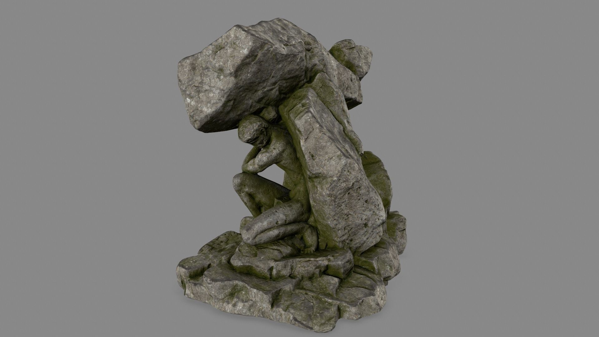 Gateway rock sculpture Low-poly 3D model_9