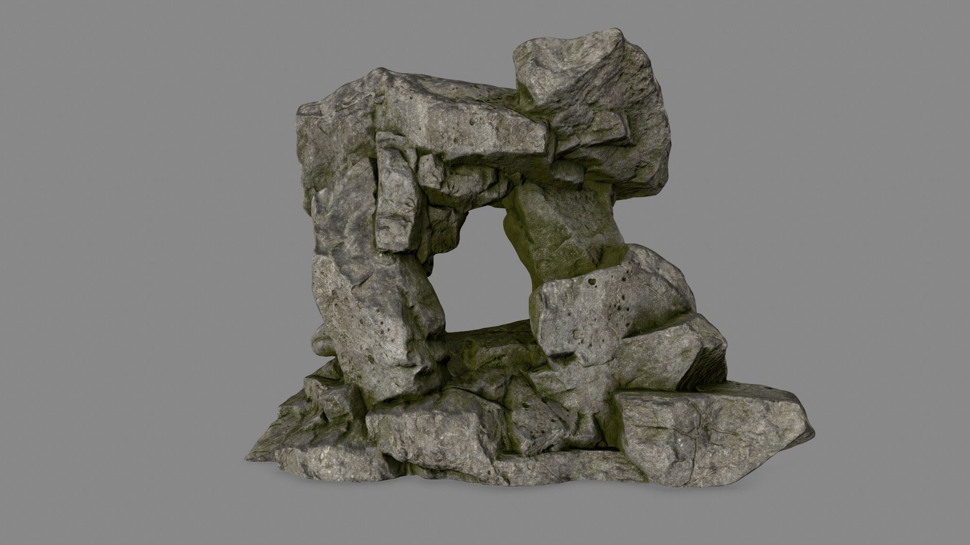 Gateway rock sculpture Low-poly 3D model_8