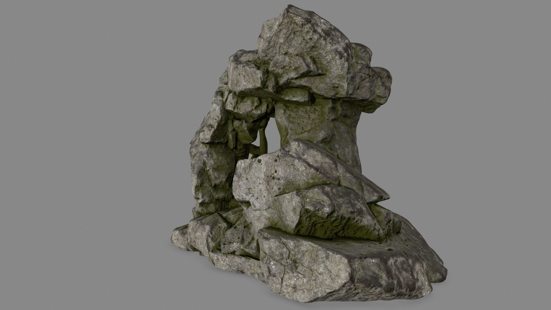 Gateway rock sculpture Low-poly 3D model_5