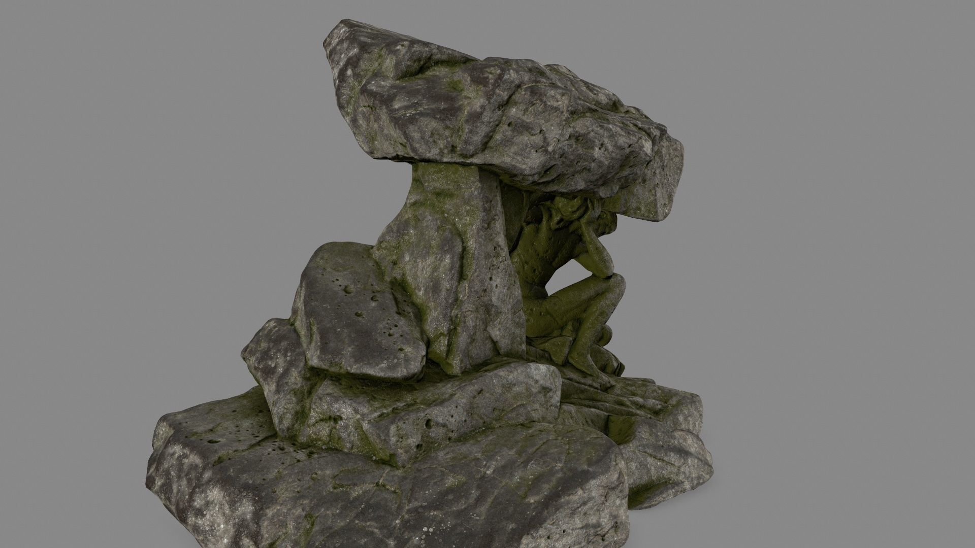 Gateway rock sculpture Low-poly 3D model_3